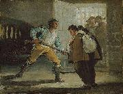 Francisco de Goya El Maragato Threatens Friar Pedro de Zaldivia with His Gun oil on canvas